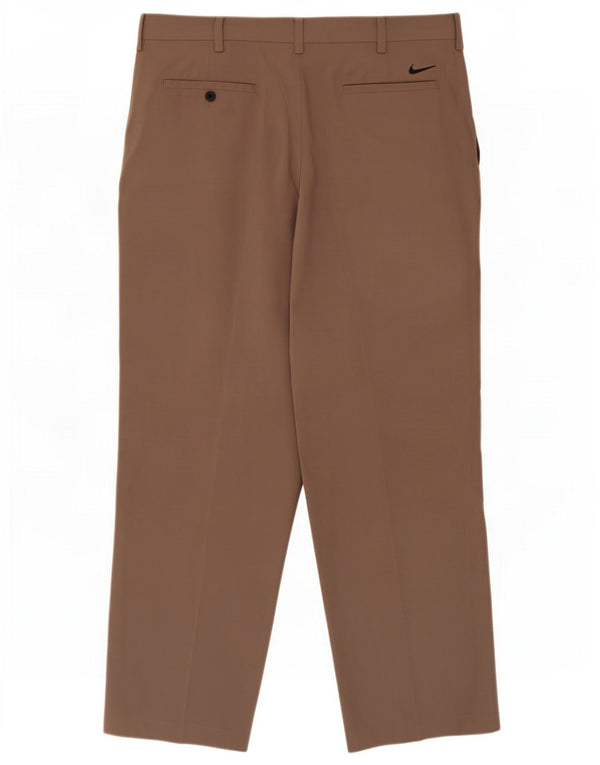 Nike Mens Straight Chino Trousers W36 L32 Beige Polyester