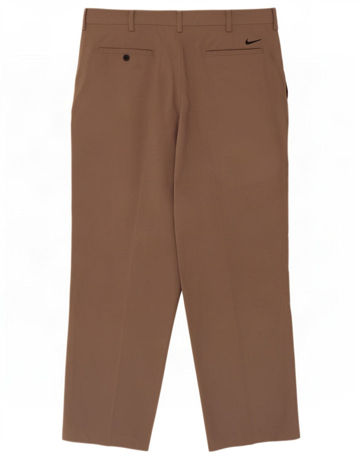 Nike Mens Straight Chino Trousers W36 L32 Beige Polyester