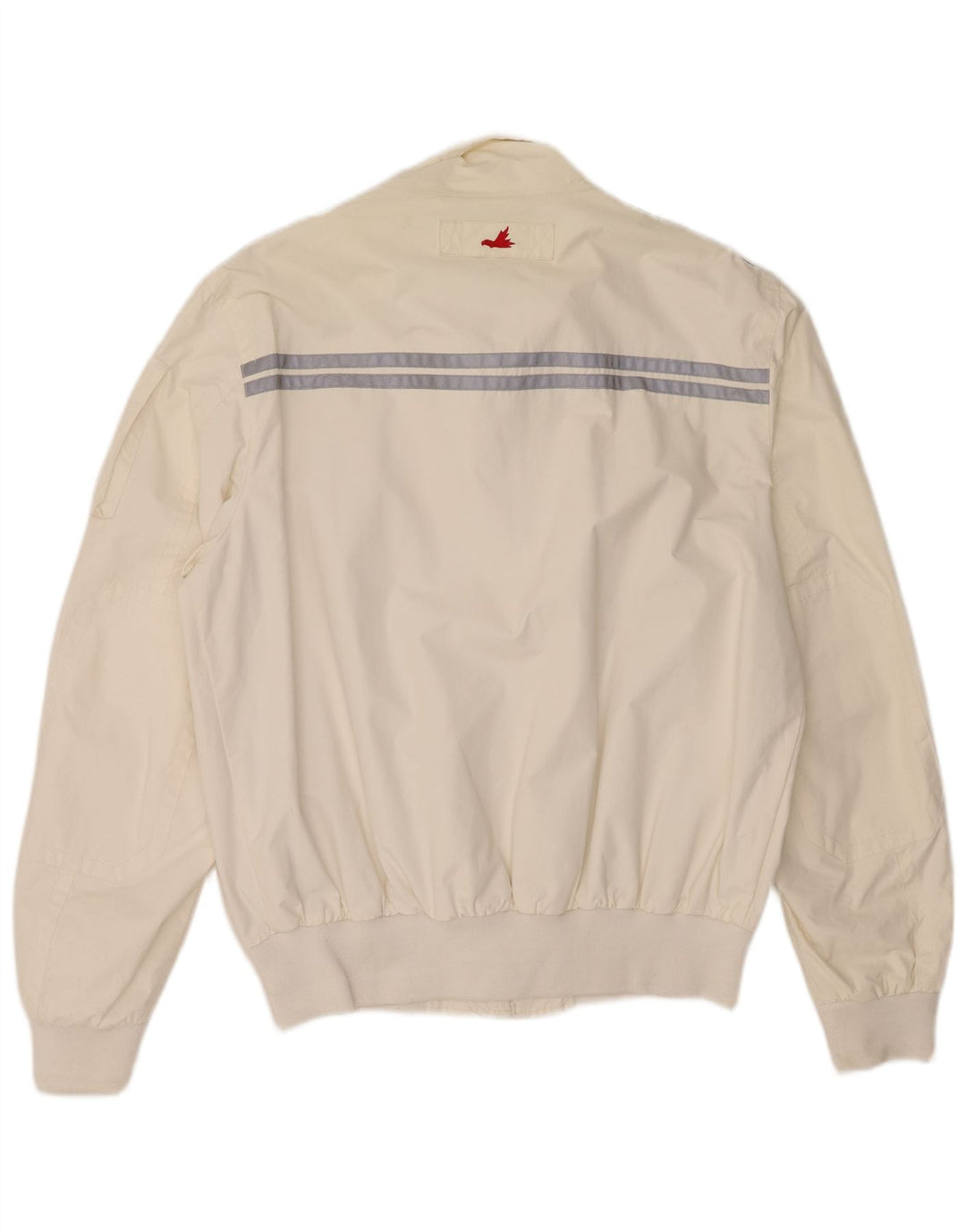 Museum Mens Graphic Bomber Jacket UK 42 XL Off White Colourblock Polyamide