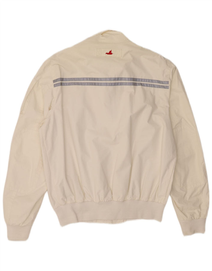 Museum Mens Graphic Bomber Jacket UK 42 XL Off White Colourblock Polyamide