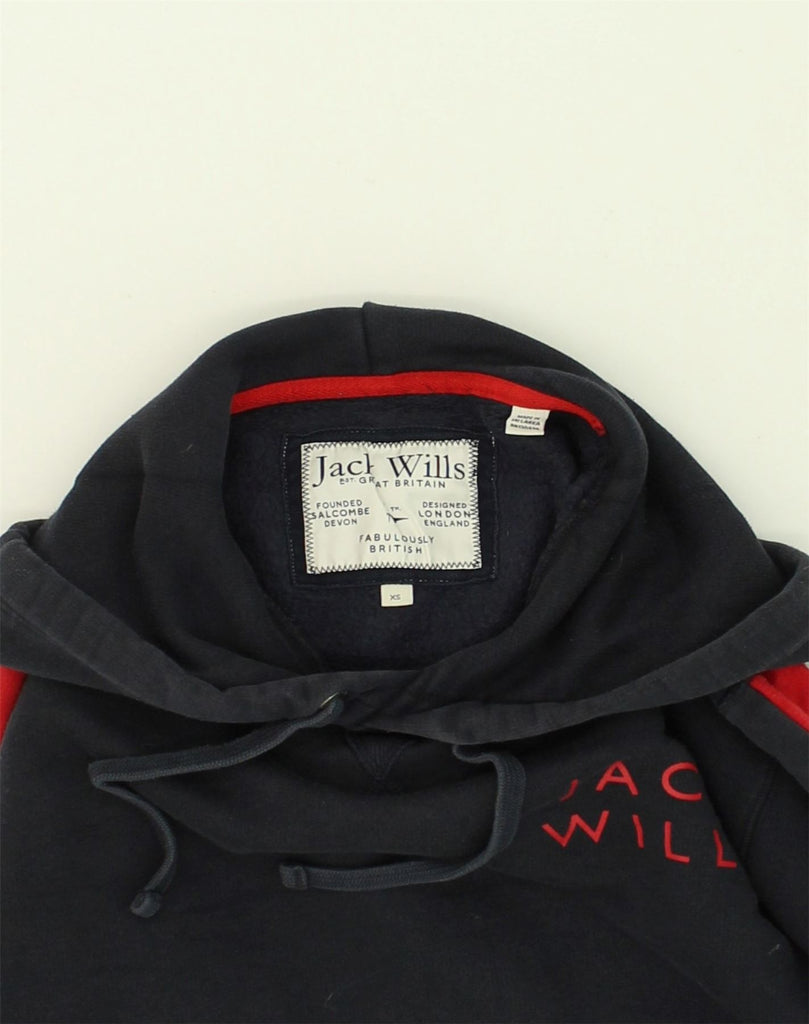 JACK WILLS Mens Hoodie Jumper XS Black Cotton | Vintage Jack Wills | Thrift | Second-Hand Jack Wills | Used Clothing | Messina Hembry 