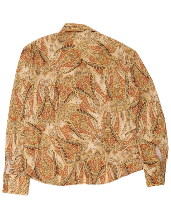 Vintage Womens Shirt IT 50 XL Beige Paisley Polyester