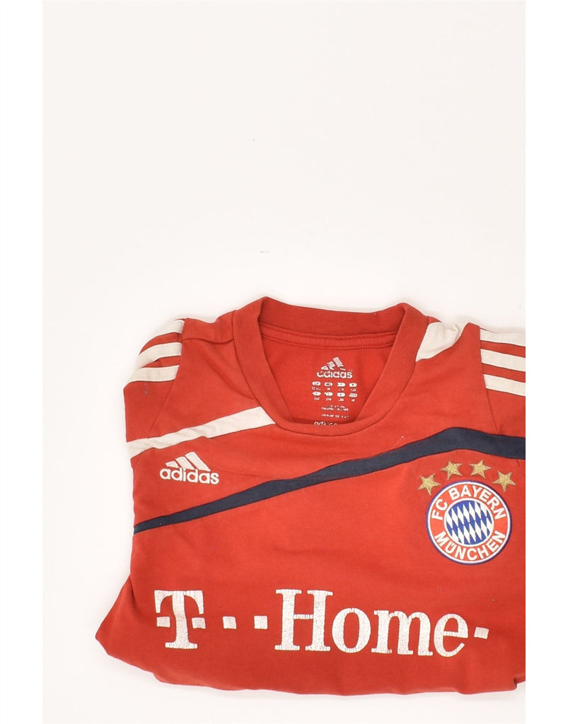 ADIDAS Boys FC Bayern Munchen Graphic T-Shirt Top 9-10 Years Red Cotton | Vintage Adidas | Thrift | Second-Hand Adidas | Used Clothing | Messina Hembry 