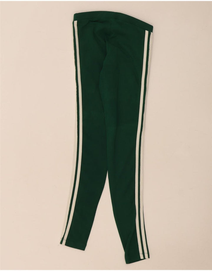 Adidas Womens Leggings UK 8 Small  Green Cotton