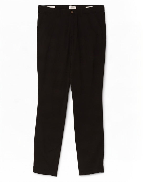 Jack & Jones Mens Marco Slim Fit Chino Trousers W34 L32 Black Cotton