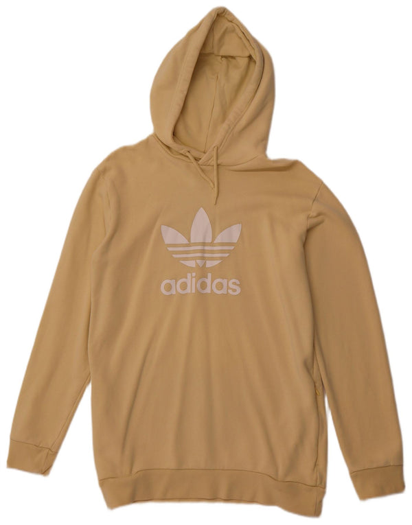 ADIDAS Mens Graphic Hoodie Jumper Medium Yellow Cotton