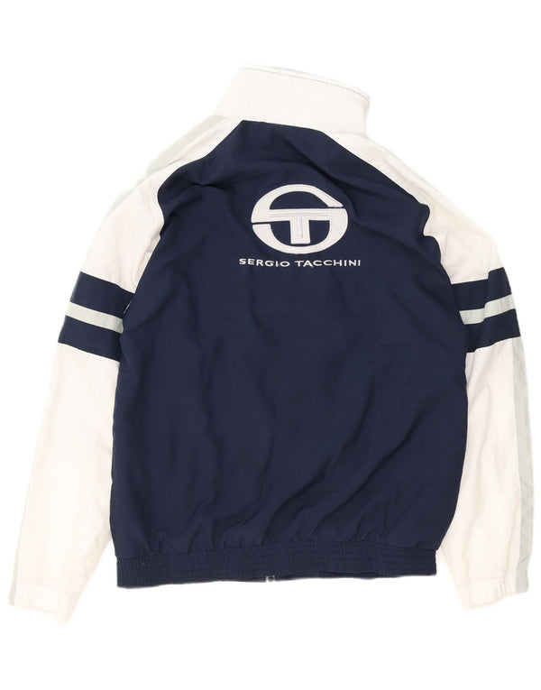 Sergio Tacchini Mens Tracksuit Top Jacket Medium Navy Blue Colourblock