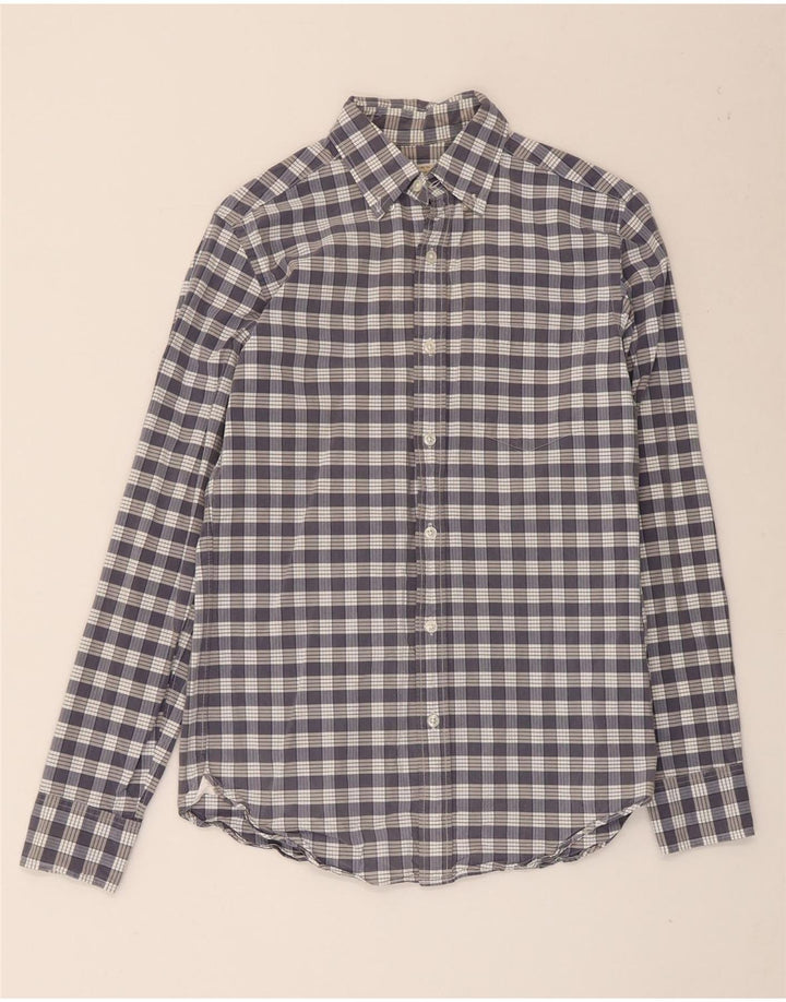 J. Crew Mens Shirt Size 13 1/2 XS Grey Check Cotton