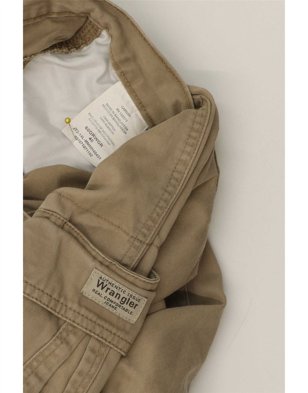 Wrangler Mens Cargo Shorts W46 3XL Khaki Cotton