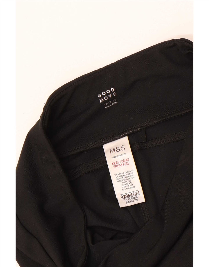 Marks & Spencer Girls Leggings 12-13 Years Black Polyester