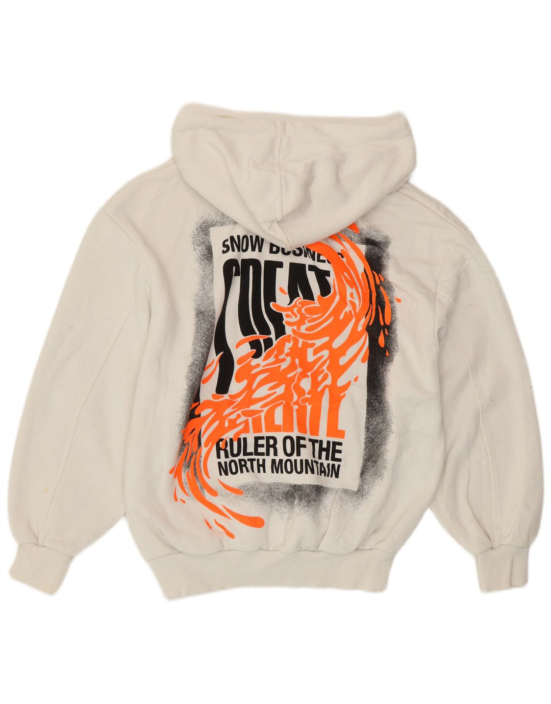 ZARA Womens Frozen Graphic Hoodie Jumper UK 10 Small White