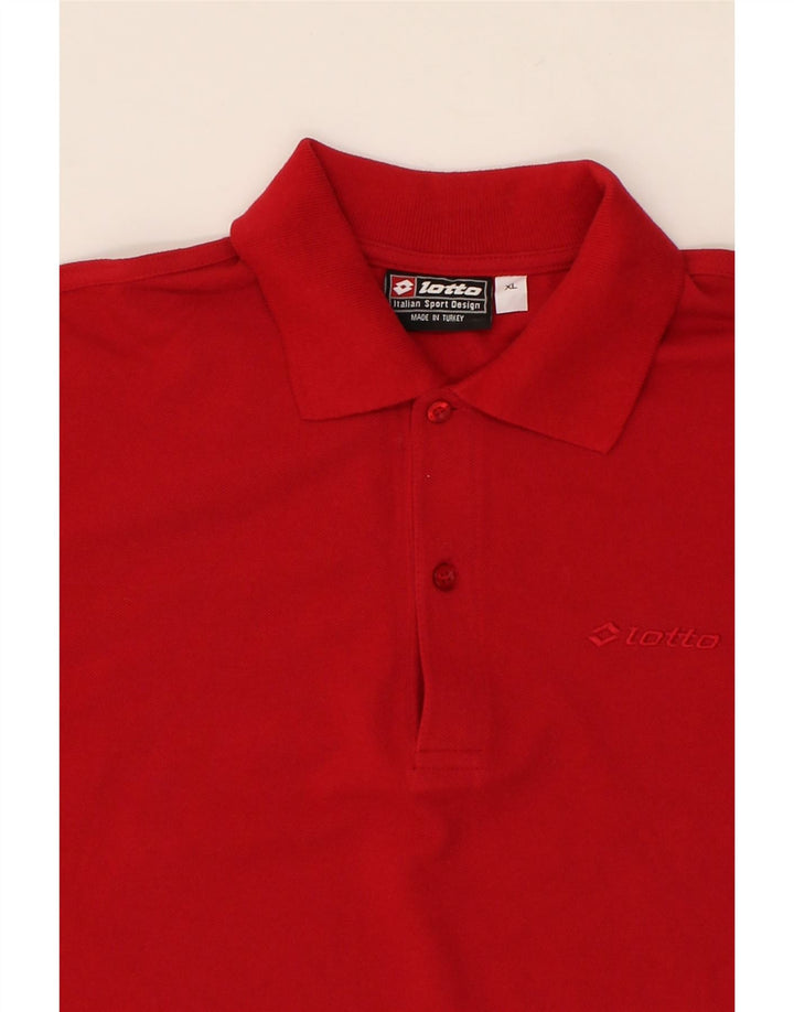 LOTTO Mens Polo Shirt XL Red Cotton Vintage Lotto and Second-Hand Lotto from Messina Hembry 