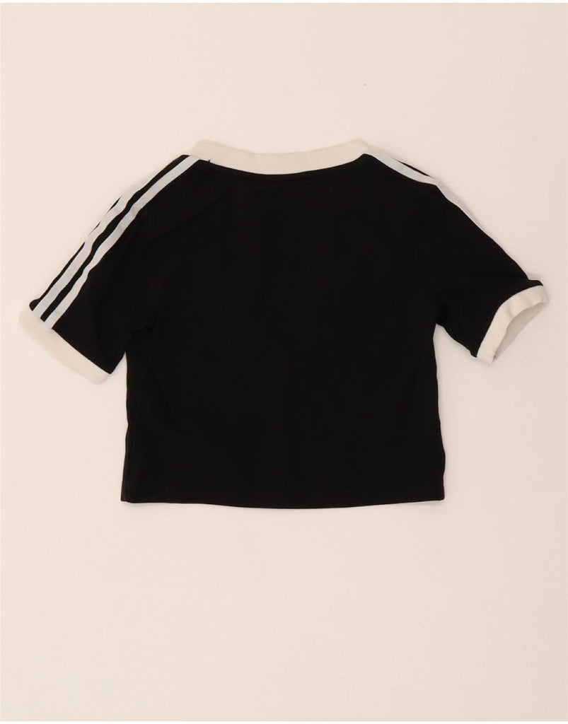 ADIDAS Womens Crop T-Shirt Top UK 4 XS Black Cotton Vintage Adidas and Second-Hand Adidas from Messina Hembry 