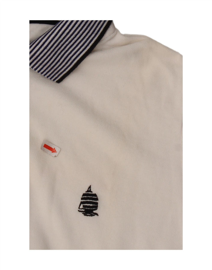 MARINA YACHTING Womens Polo Shirt UK 16 Large White Colourblock Cotton