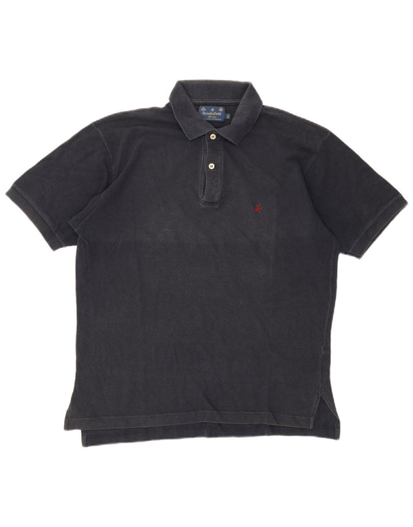 Brooksfield Mens Polo Shirt IT 50 Medium Navy Blue Cotton