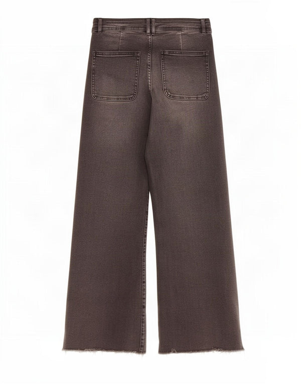 Zara Girls Wide Leg Jeans 13-14 Years W26 L25 Grey