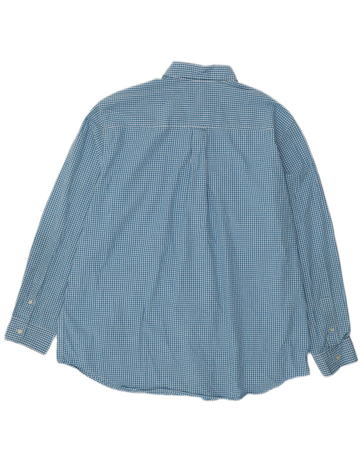 Chaps Mens Tall Shirt 2XL Blue Gingham Cotton