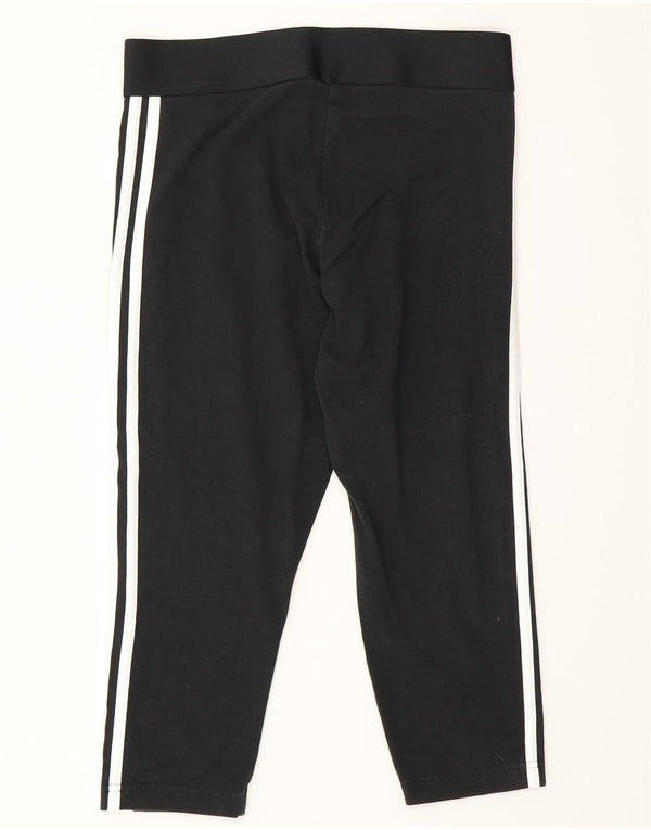 ADIDAS Womens Capri Leggings UK 12/14 Medium  Black