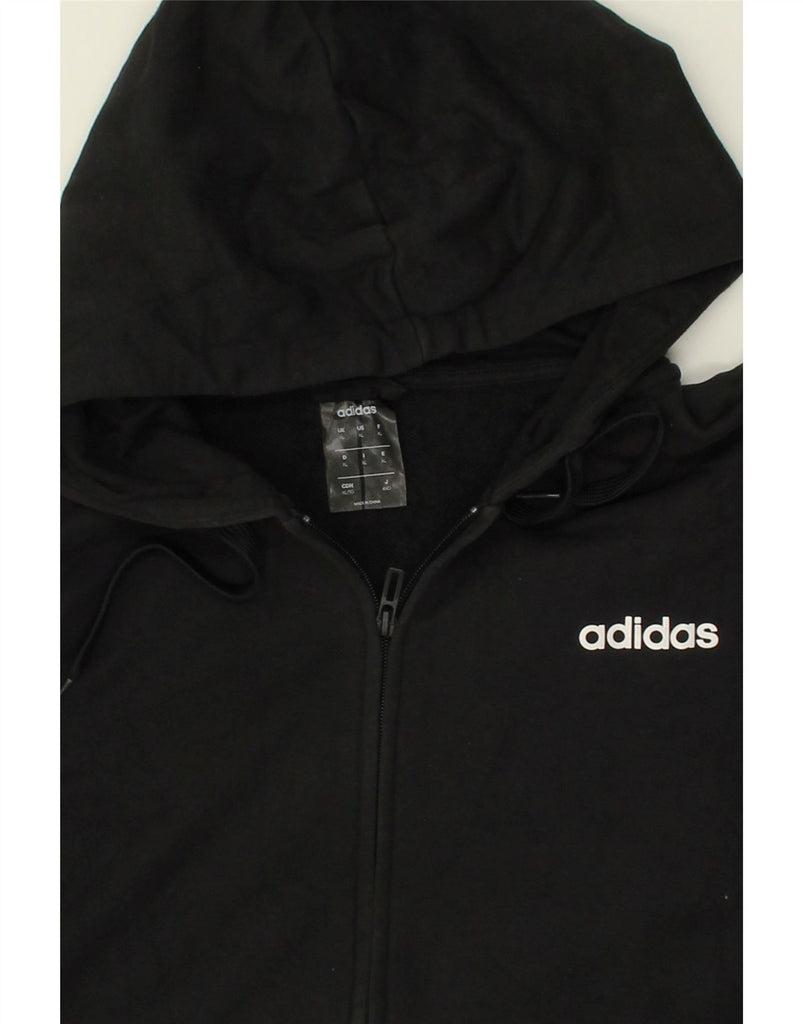 ADIDAS Mens Graphic Zip Hoodie Sweater XL Black Cotton | Vintage Adidas | Thrift | Second-Hand Adidas | Used Clothing | Messina Hembry 