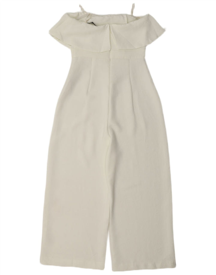 Zara Womens Strapless Jumpsuit UK 8 Small White Polyester