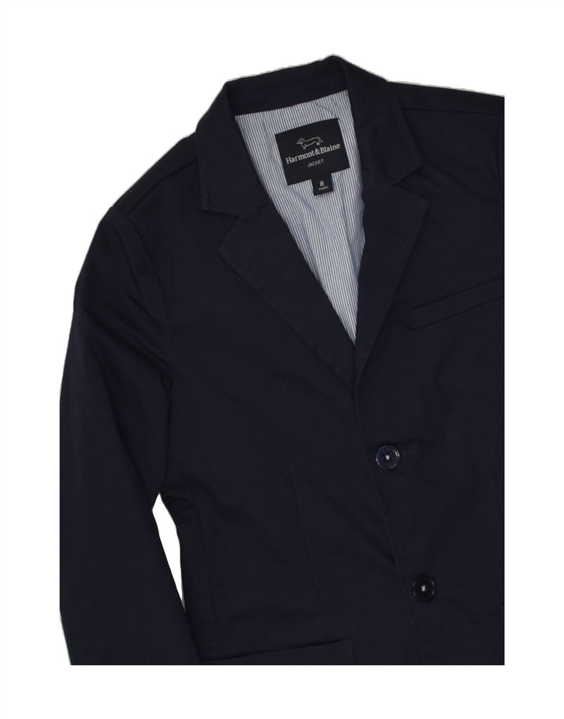 HARMONT & BLAINE Boys 2 Button Blazer Jacket 7-8 Years Navy Blue | Vintage Harmont & Blaine | Thrift | Second-Hand Harmont & Blaine | Used Clothing | Messina Hembry 