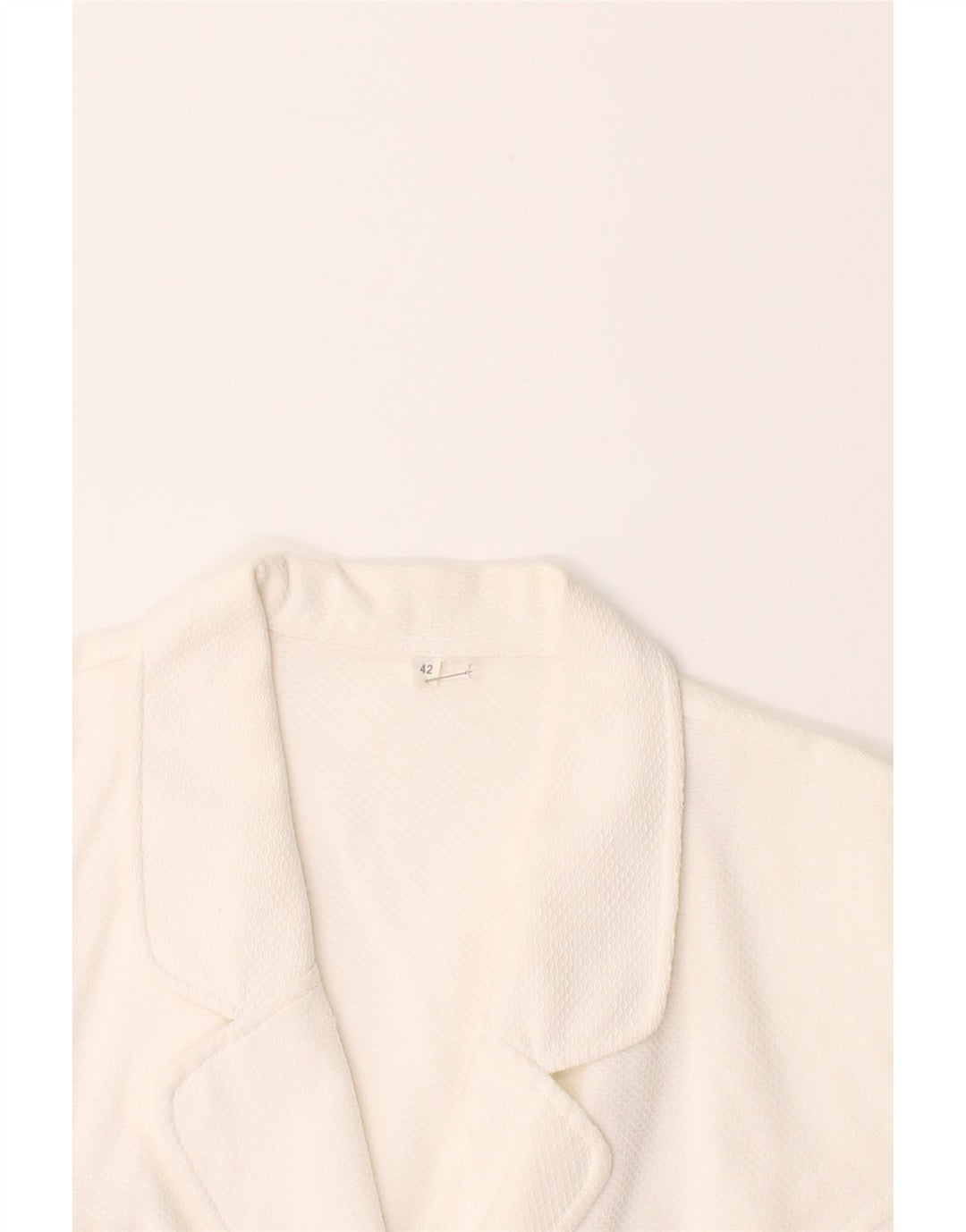 VINTAGE Womens Short Sleeve Blazer Jacket IT 42 Medium White Vintage Vintage and Second-Hand Vintage from Messina Hembry 