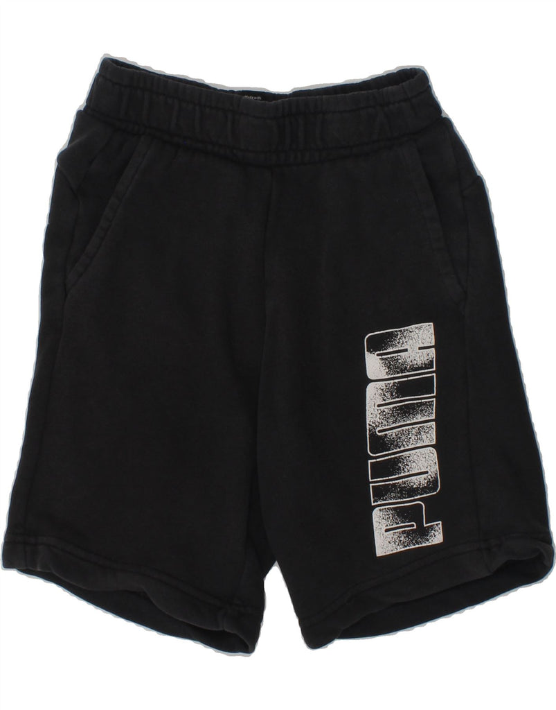 PUMA Boys Sport Shorts 7-8 Years Black Cotton | Vintage Puma | Thrift | Second-Hand Puma | Used Clothing | Messina Hembry 