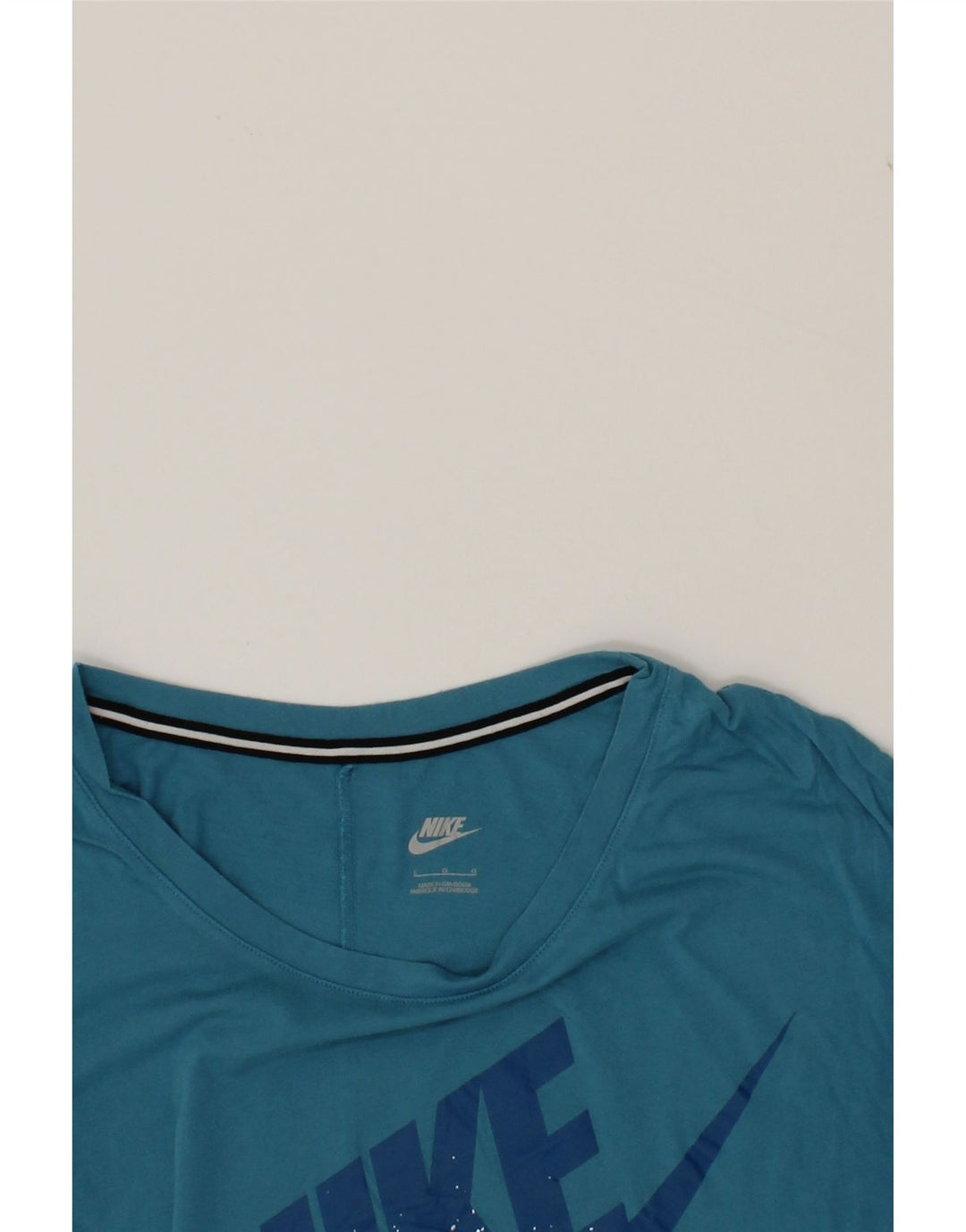 NIKE Womens Oversized Graphic T-Shirt Top UK 16 Large Blue Cotton Vintage Nike and Second-Hand Nike from Messina Hembry 