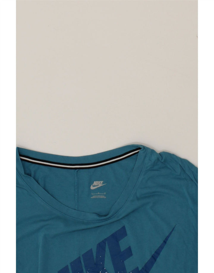 NIKE Womens Oversized Graphic T-Shirt Top UK 16 Large Blue Cotton Vintage Nike and Second-Hand Nike from Messina Hembry 