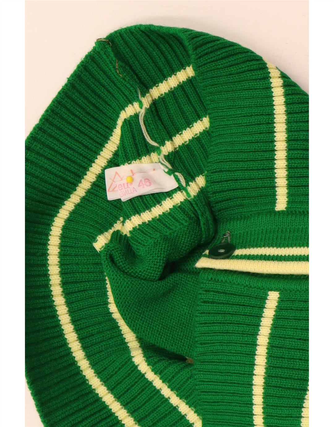 Vintage Womens Short Sleeve Cardigan Sweater IT 46 Large Green
