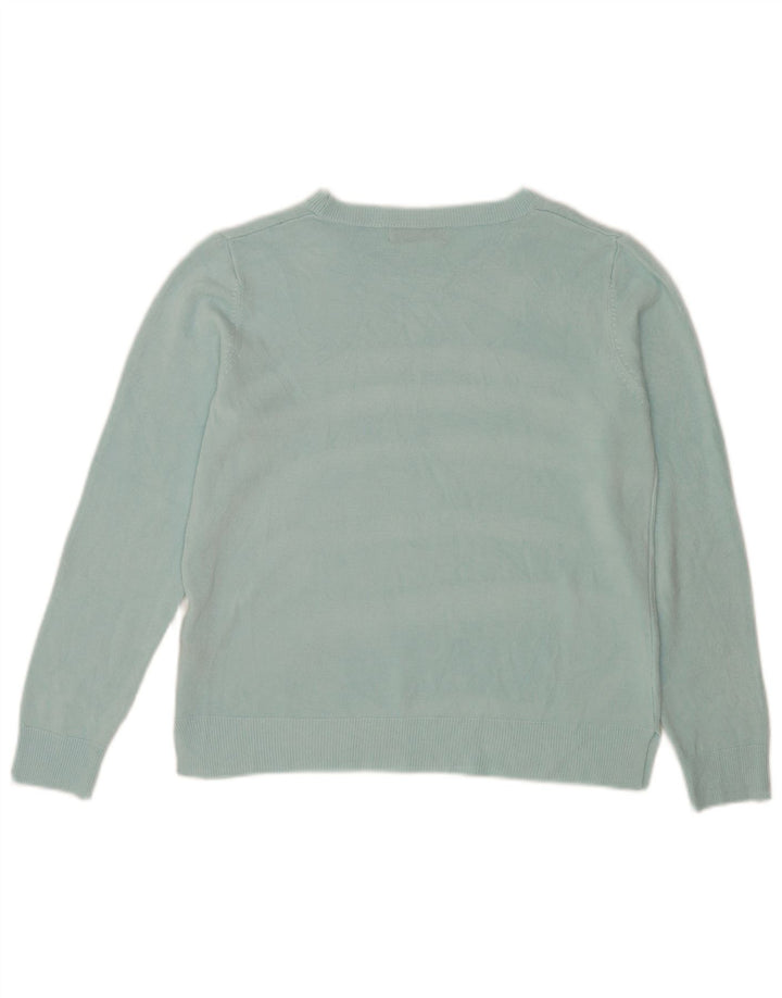 Marks & Spencer Womens Crew Neck Jumper Sweater UK 16 Large Turquoise