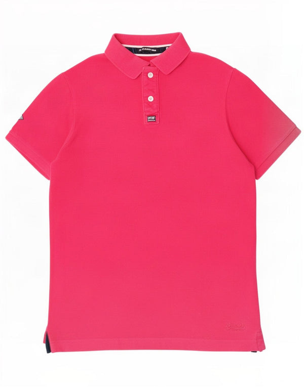 Superdry Mens Polo Shirt 2XL Pink Cotton
