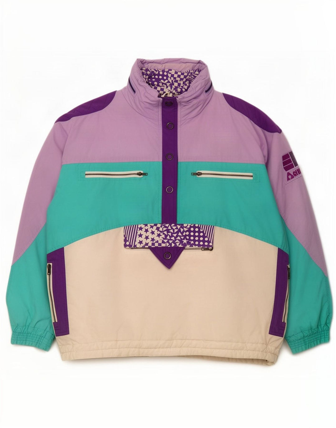 Active Mens Ski Jacket US 44 2XL Multicoloured Colourblock Cotton