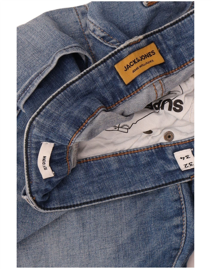 Jack & Jones Mens GLENN Slim Jeans W32 L34 Blue Cotton