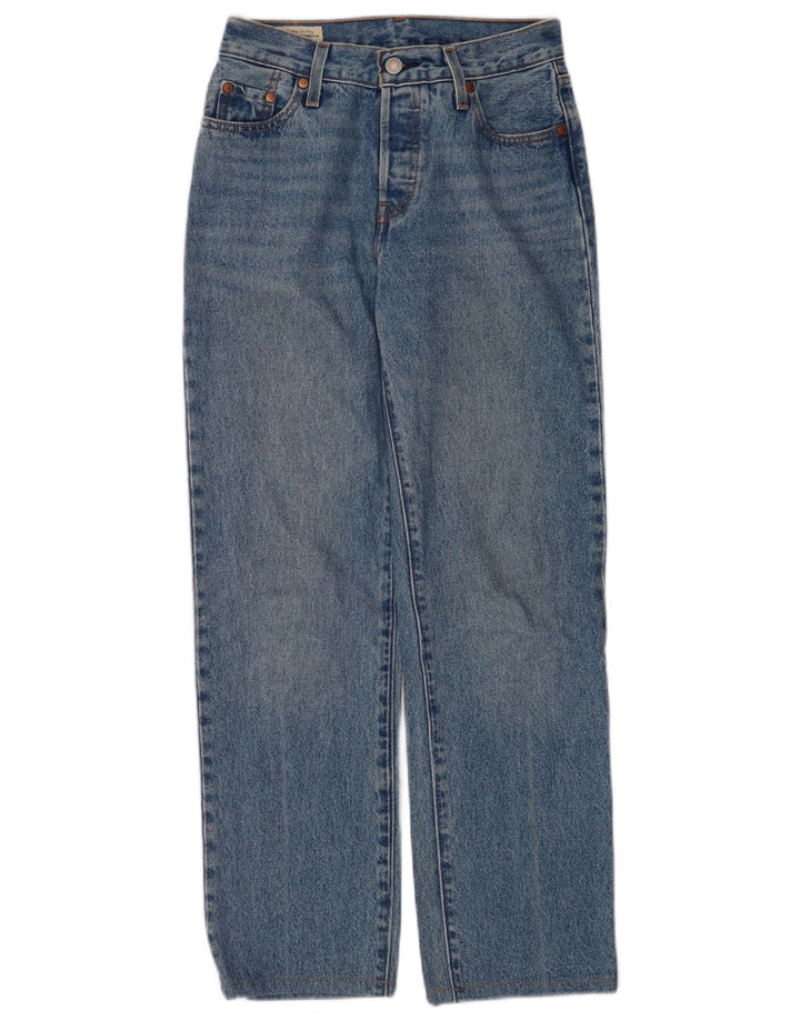 Levi's Womens 501 Straight Jeans W23 L28 Blue Cotton