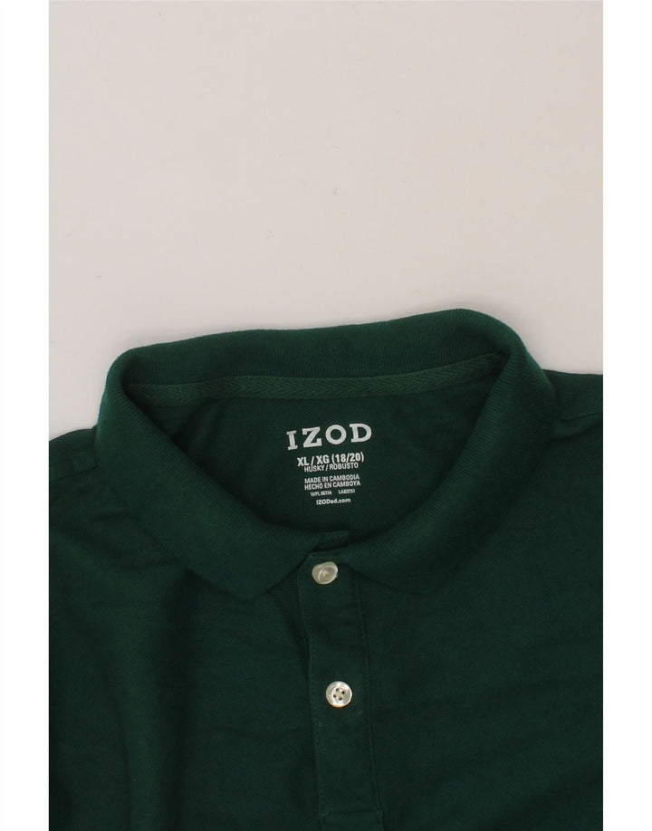 IZOD Boys Polo Shirt 15-16 Years XL Green Cotton Vintage Izod and Second-Hand Izod from Messina Hembry 