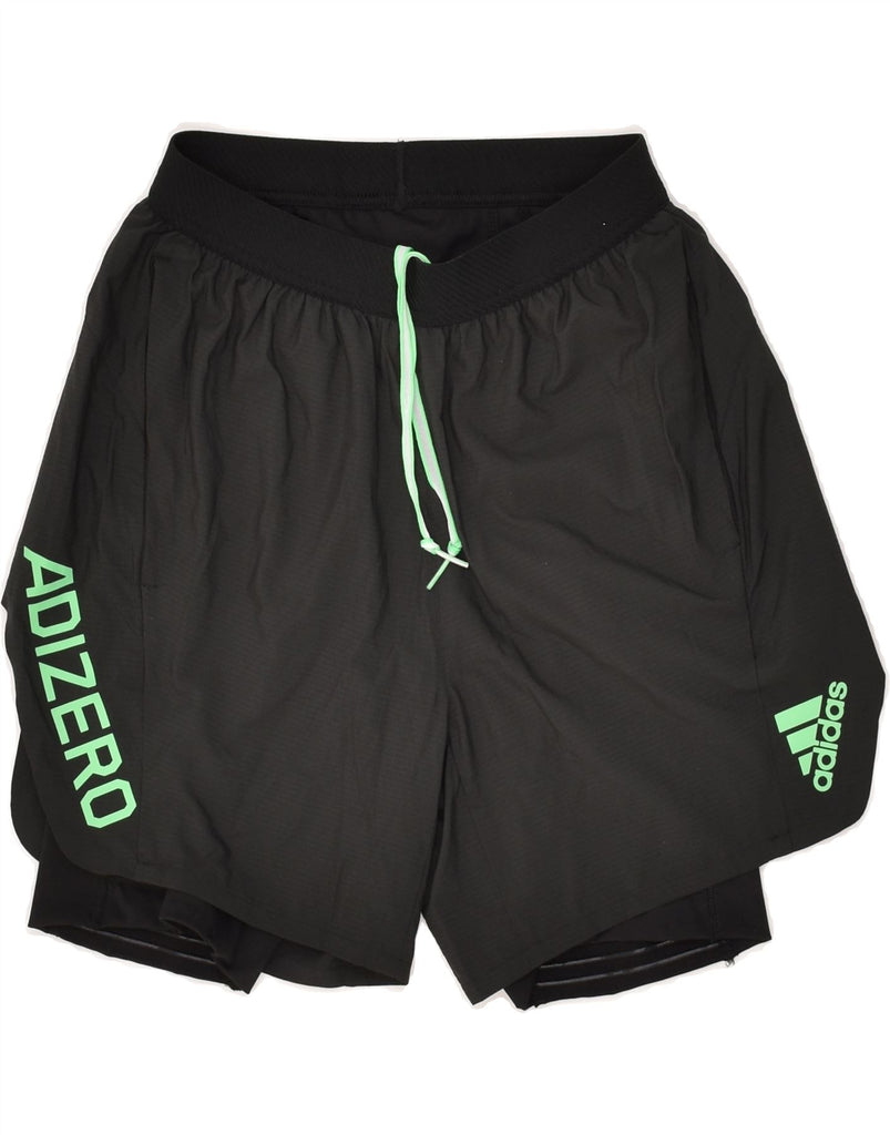 ADIDAS Mens Aeroready Graphic Sport Shorts XS Black | Vintage Adidas | Thrift | Second-Hand Adidas | Used Clothing | Messina Hembry 