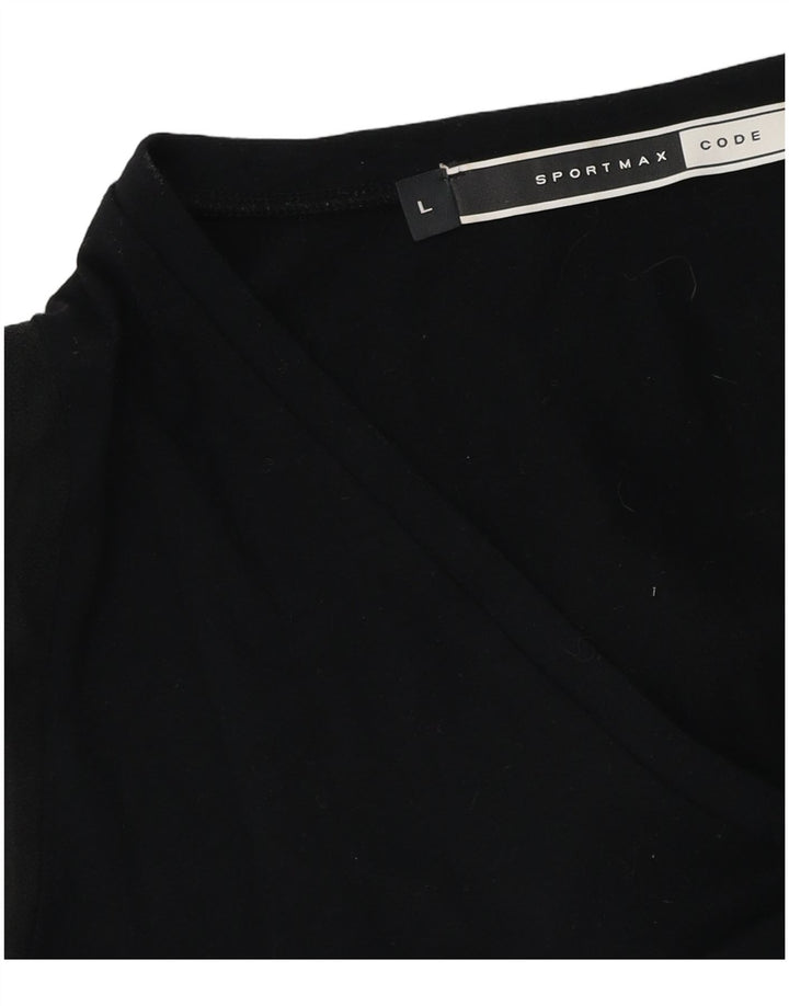 Sportmax Womens Long Sleeve Blouse Top UK 14 Large Black