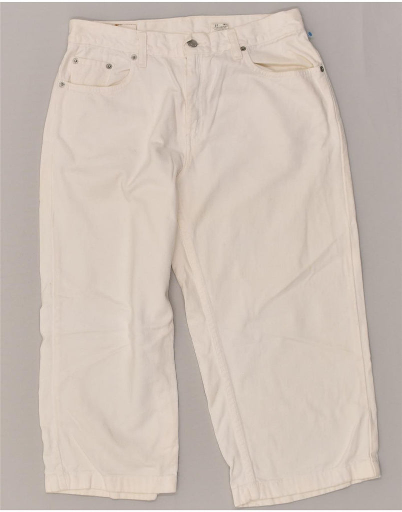 LEVI'S Womens 577 Loose Fit Capri Jeans US 10 Large W30 White Cotton | Vintage Levi's | Thrift | Second-Hand Levi's | Used Clothing | Messina Hembry 