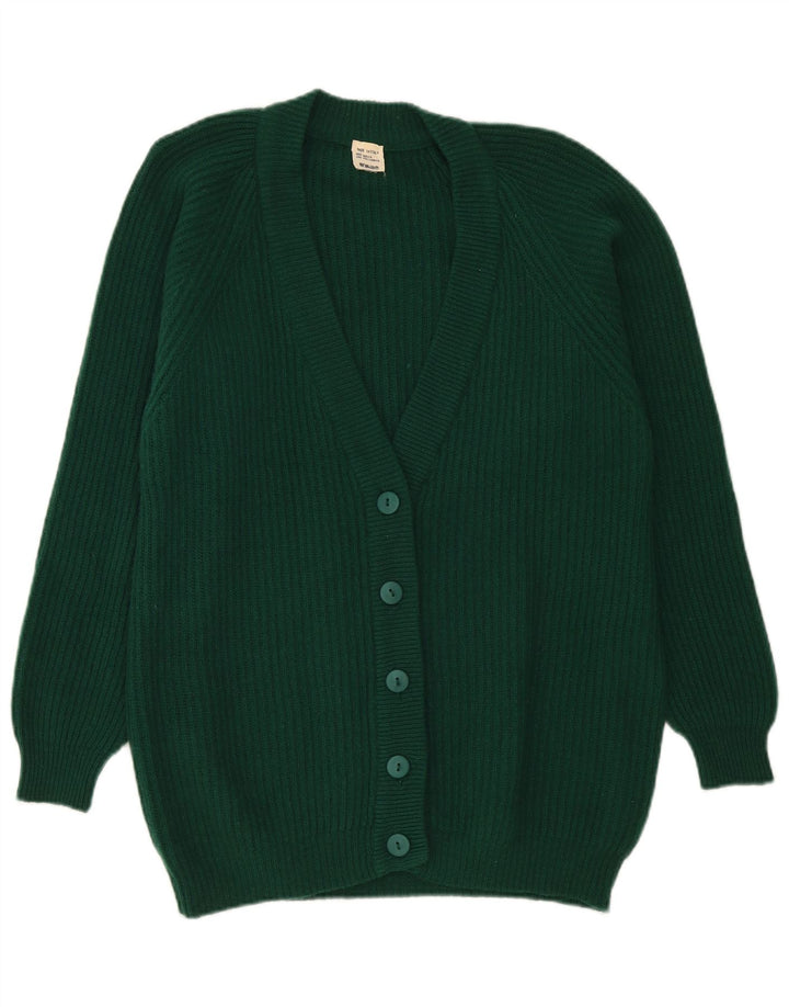 Vintage Womens Cardigan Sweater UK 16 Large Green Wool