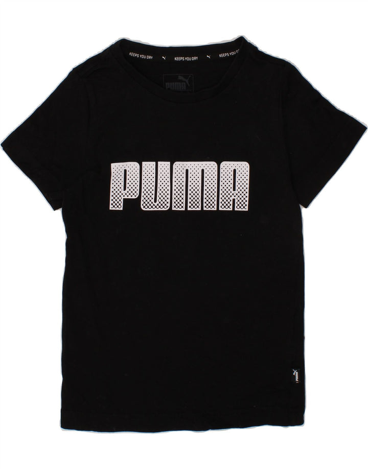 PUMA Boys Graphic T-Shirt Top 5-6 Years Black Cotton Vintage Puma and Second-Hand Puma from Messina Hembry 