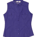LEE Womens Riders Sleeveless Shirt Blouse UK 14 Medium Navy Blue Spotted Vintage Lee and Second-Hand Lee from Messina Hembry 