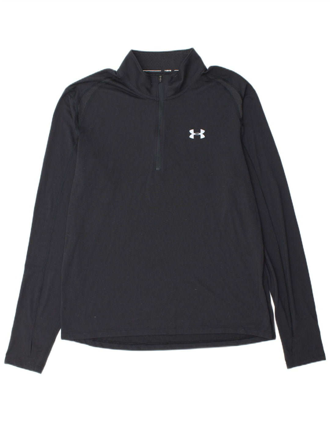 UNDER ARMOUR Mens Heat Gear Zip Neck Pullover Tracksuit Top XL Black