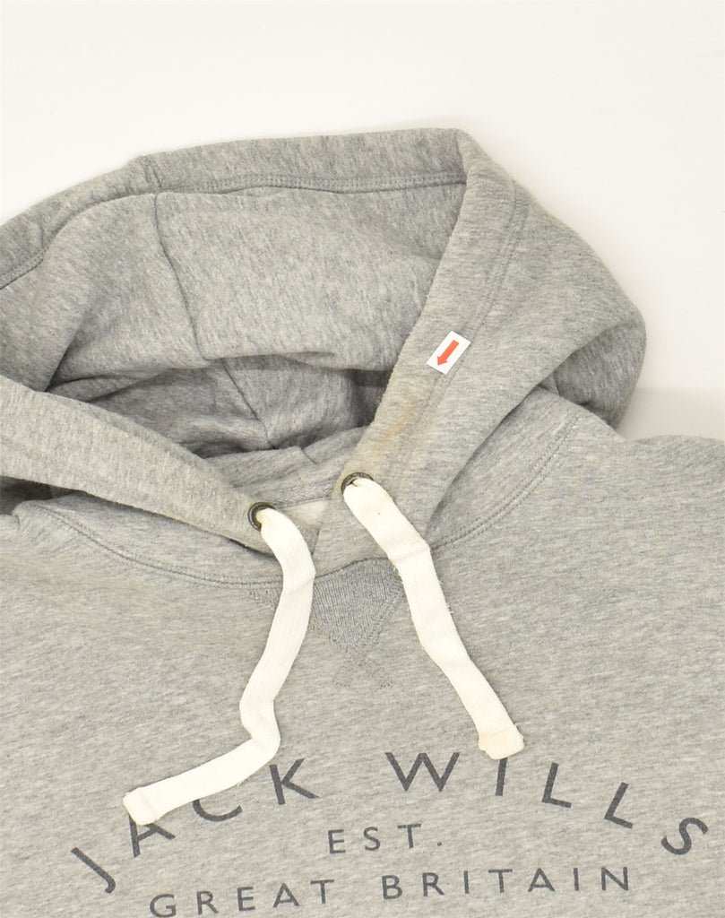 JACK WILLS Mens Graphic Hoodie Jumper Medium Grey Cotton | Vintage Jack Wills | Thrift | Second-Hand Jack Wills | Used Clothing | Messina Hembry 