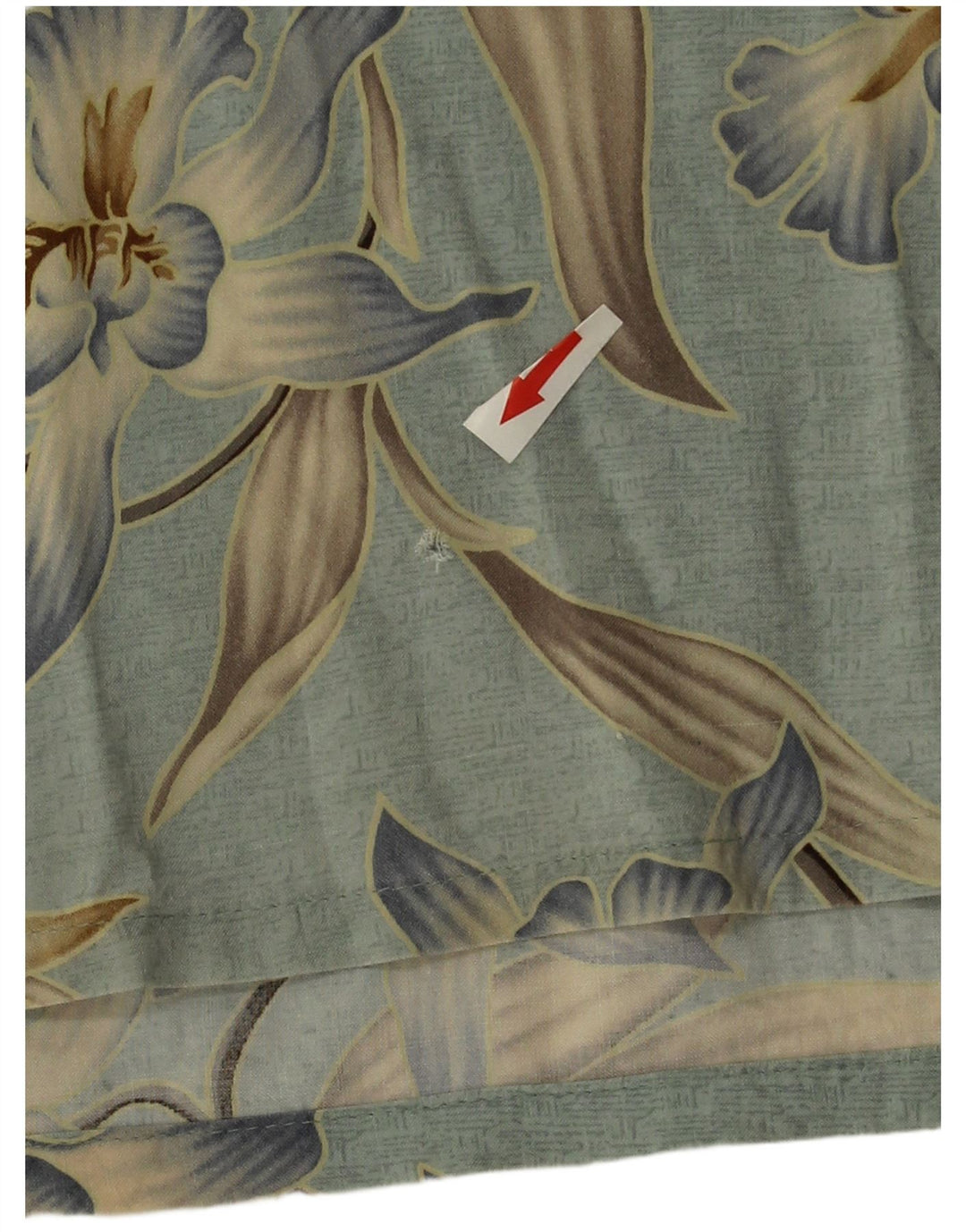 Vintage Mens Short Sleeve Shirt Large Blue Floral Rayon