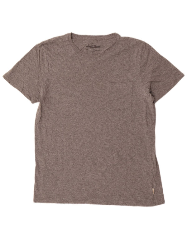 Jack & Jones Mens T-Shirt Top XL Grey Cotton