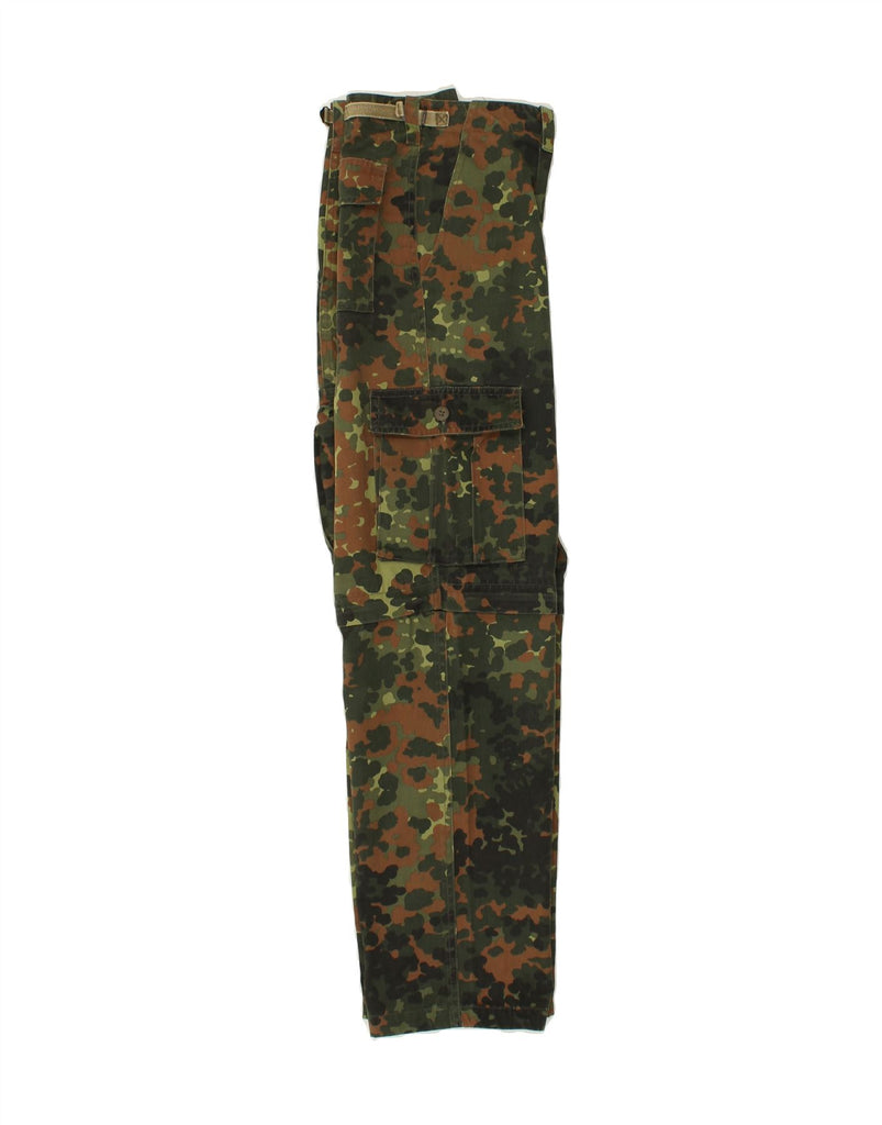 VINTAGE Womens Straight Cargo Trousers W30 L28 Green Camouflage Army Vintage Vintage and Second-Hand Vintage from Messina Hembry 