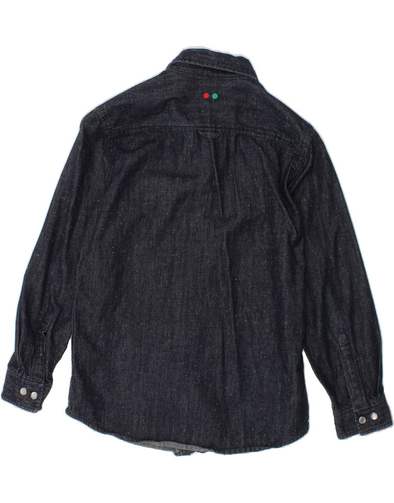 KICKERS Boys Denim Shirt 9-10 Years Navy Blue Flecked Cotton Vintage Kickers and Second-Hand Kickers from Messina Hembry 