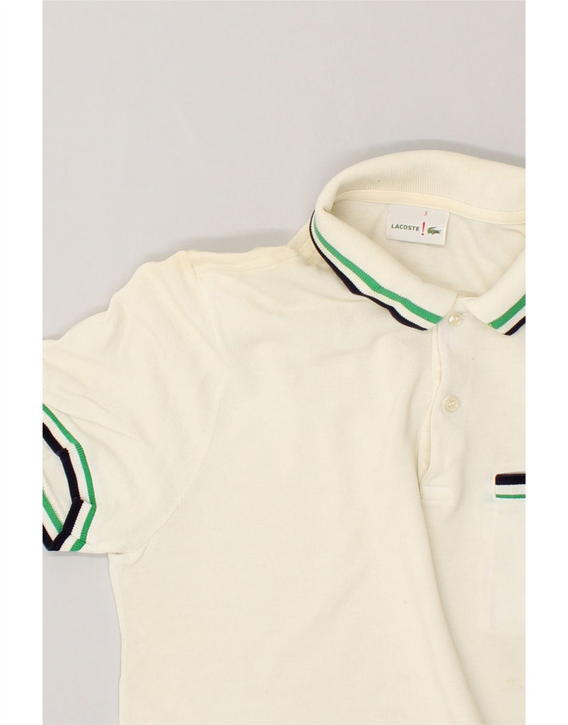 LACOSTE Mens Polo Shirt Size 3 Small Off White Cotton | Vintage Lacoste | Thrift | Second-Hand Lacoste | Used Clothing | Messina Hembry 
