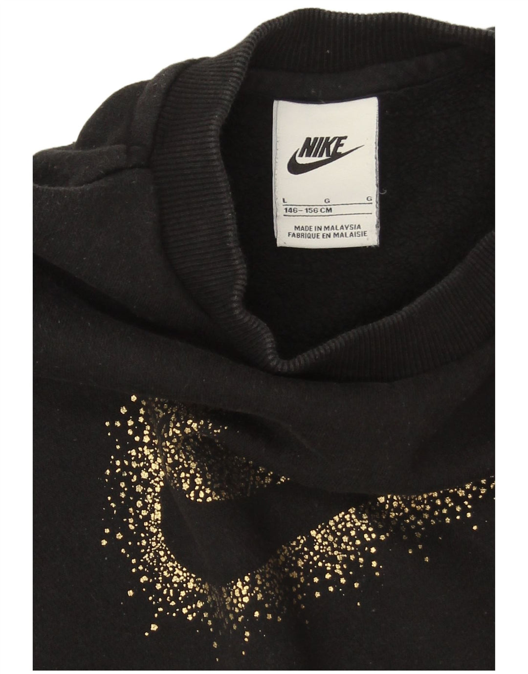 Nike Girls Graphic Oversized Sweatshirt Jumper 12-13 Years Large Black